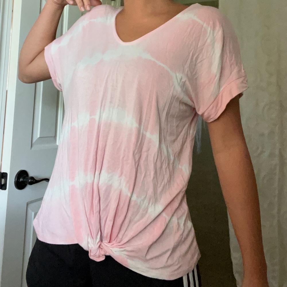 Francesca’s pink tie dye blouse